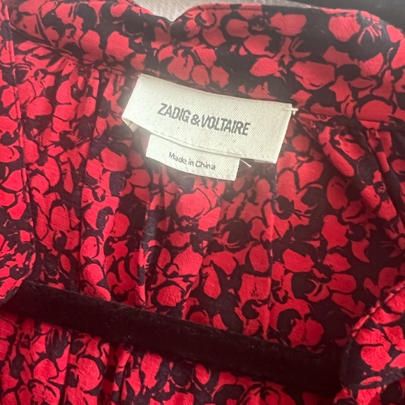 Zadig and Voltaire Red Floral Wrap Dress - Picture 5 of 5